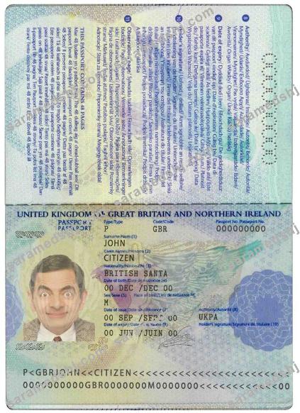 United Kingdom passport template in PSD format, fully editable, 2006-2010